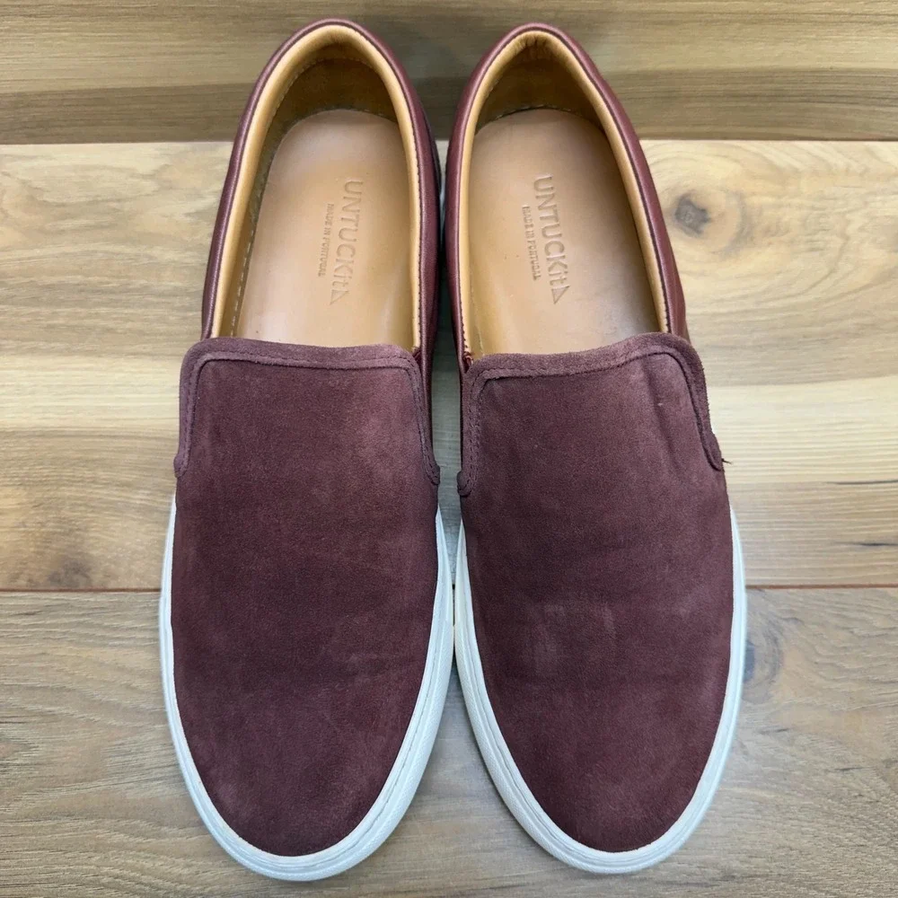 UNTUCKIT Suede Brown Mens 10 Slip On Sneakers Slip On Reddish brown